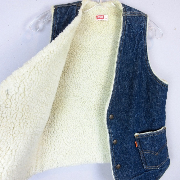 Vintage 1970's Levis Denim Vest, Sz S / M - Picture 3 of 7